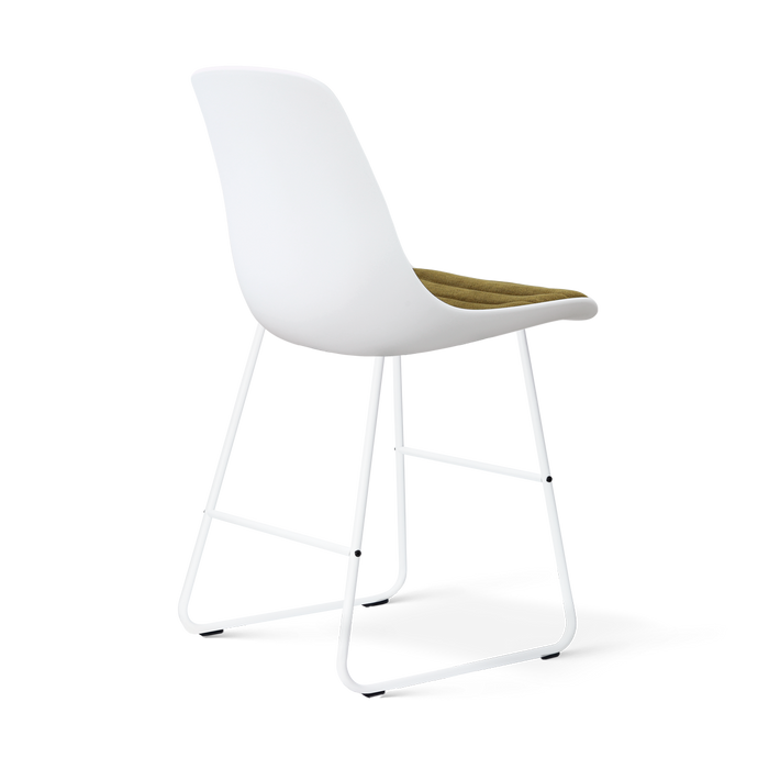 Nolon Nino-Liv barkruk wit met mosgroen zitkussen - wit onderstel - 65