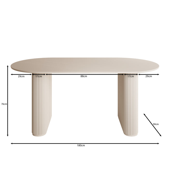 Meubella - Viento - Eetkamertafel - Zwart - 180x90x76 cm