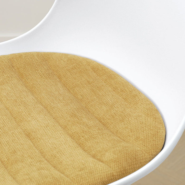 Nolon Nino-Liv barkruk wit met warm oker zitkussen - zwart onderstel -