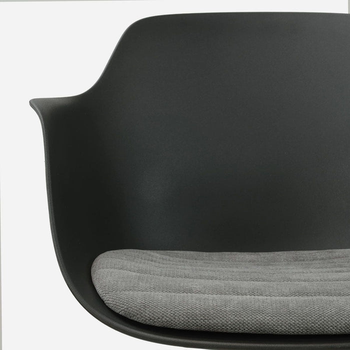 Nolon Nout-Liz eetkamerstoel zwart met zeegrijs zitkussen - zwart