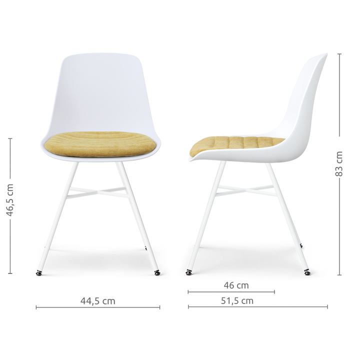 Nolon Noa-Liv eetkamerstoel wit met warm oker zitkussen - wit