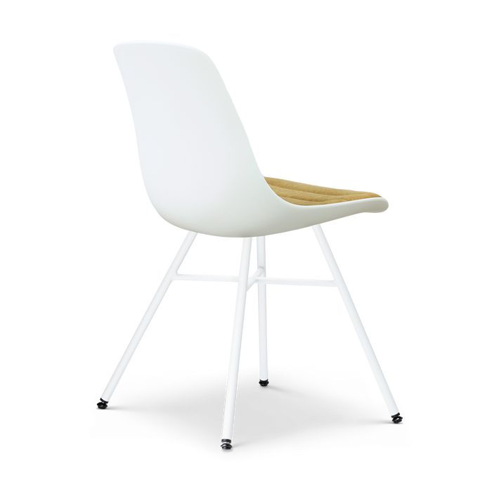 Nolon Noa-Liv eetkamerstoel wit met warm oker zitkussen - wit