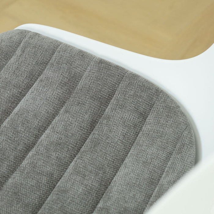 Nolon Nena-Liv eetkamerstoel wit met zeegrijs zitkussen - walnoot