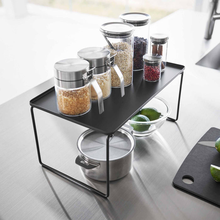 Yamazaki Tower Stapelbaar rek inklapbaar M - Zwart