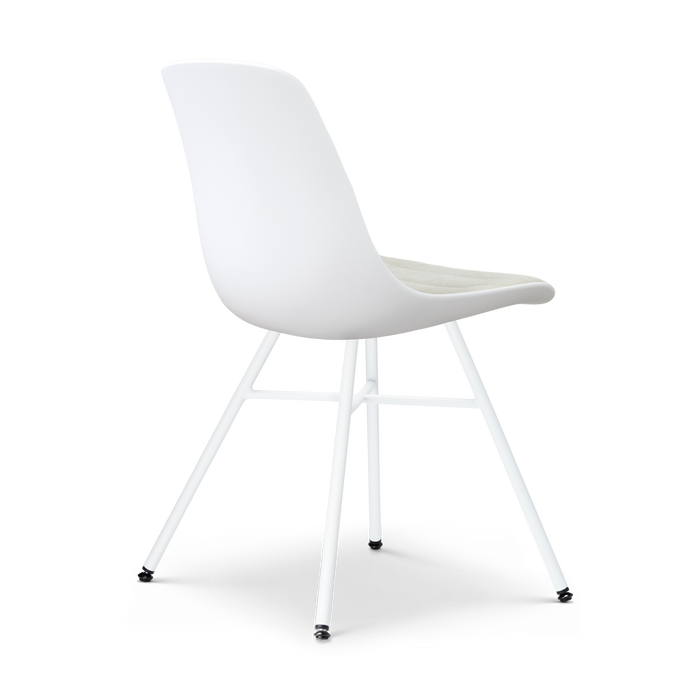 Nolon Noa-Liv eetkamerstoel wit met naturelbeige zitkussen - wit