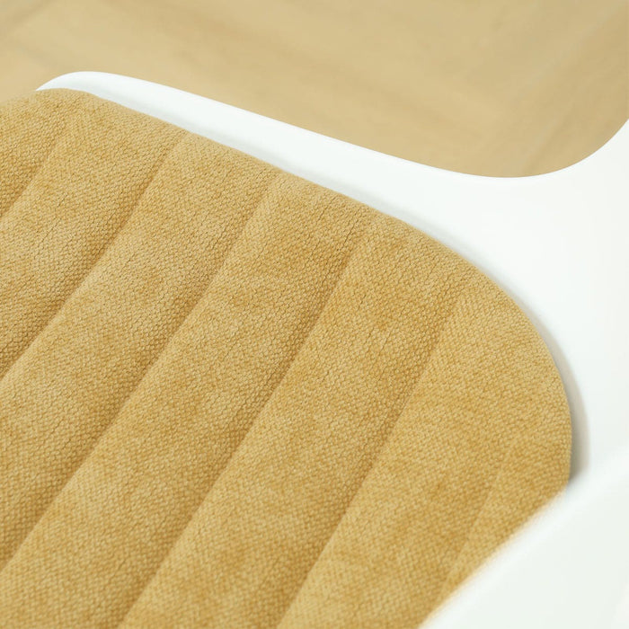 Nolon Nino-Liv barkruk wit met warm oker zitkussen - zwart onderstel -