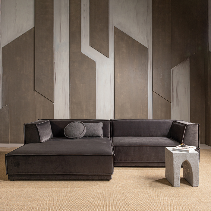 WOOOD Tovi Bijzettafel - Papier Mache - Grijs - 45x40x35