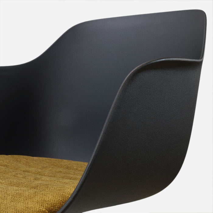 Nolon Nout-Liz eetkamerstoel zwart met mosgroen zitkussen - zwart
