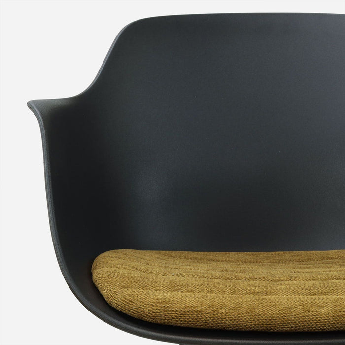 Nolon Nout-Liz eetkamerstoel zwart met mosgroen zitkussen - zwart