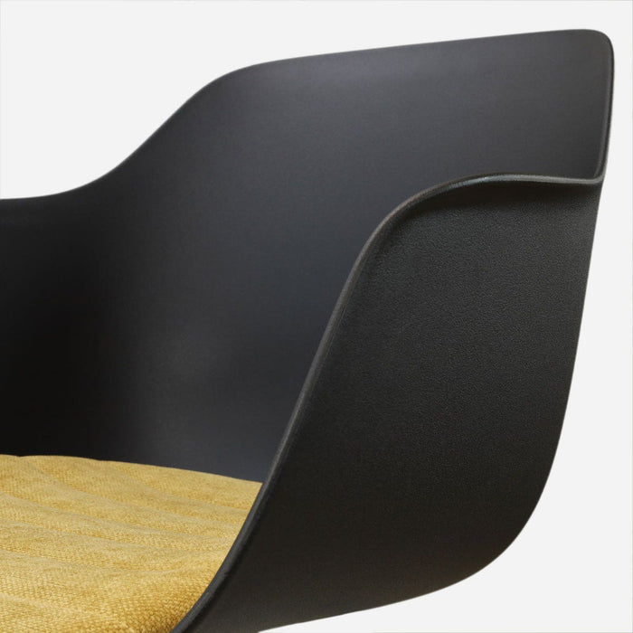 Nolon Nout-Liz eetkamerstoel zwart met warm oker zitkussen - zwart
