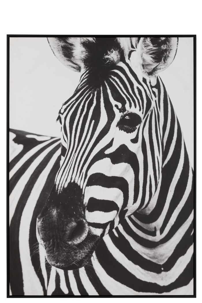 J-Line wanddecoratie Zebra - canvas - zwart|wit