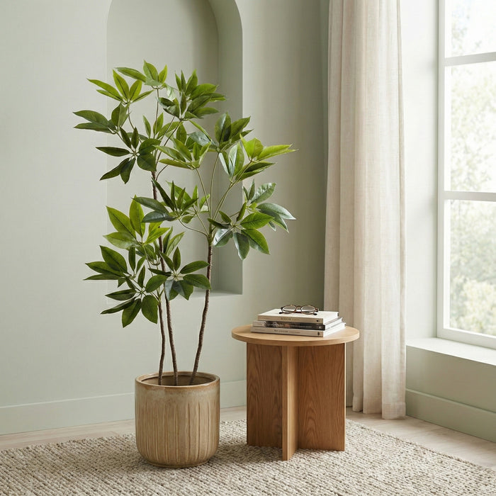 Fleurdirect Kunstplant Schefflera - Groen - Kunststof