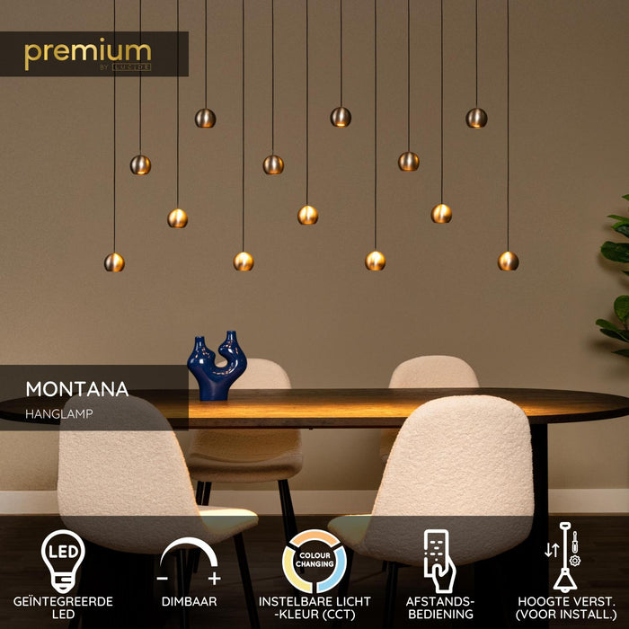 Lucide Premium MONTANA Hanglamp - Grijs ijzer