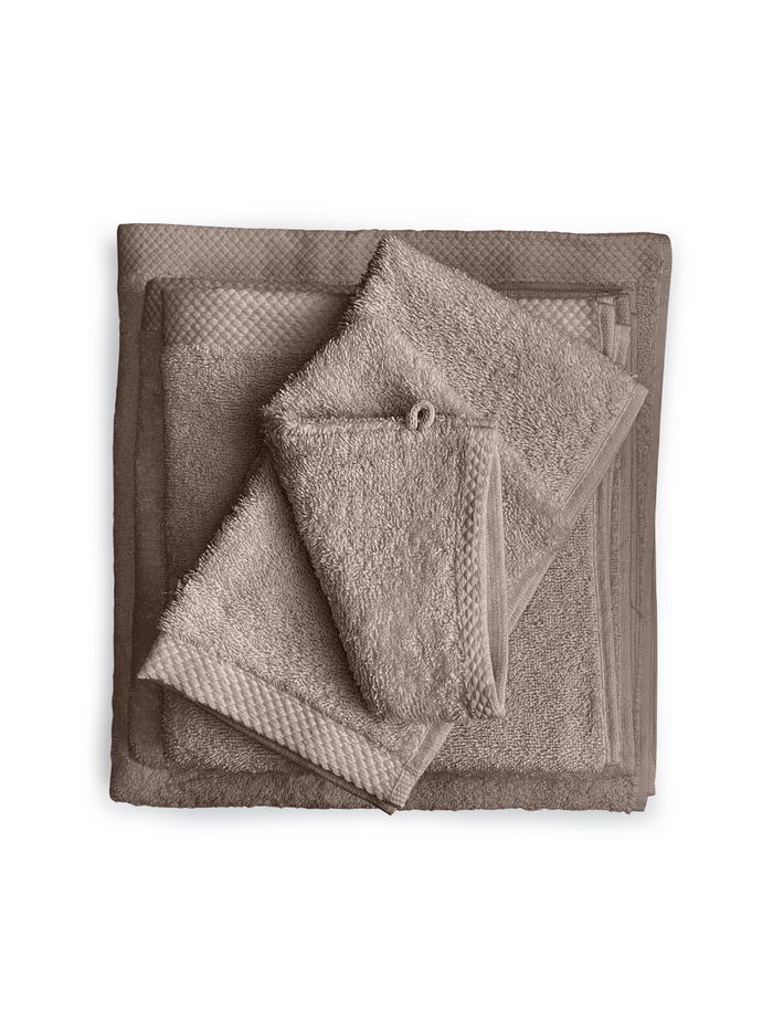 Eleganzzz Badgoedset 100% Katoen - taupe - 12-delig