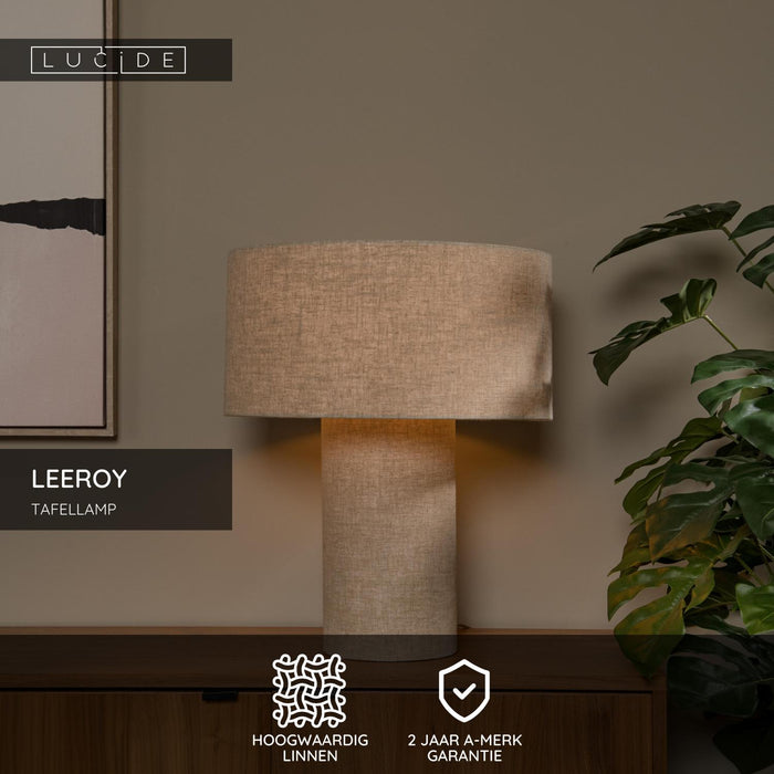 Lucide LEEROY Tafellamp - Taupe