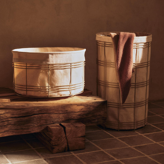 Ferm Living Fio Wasmand - Low - Cashmere / Natural