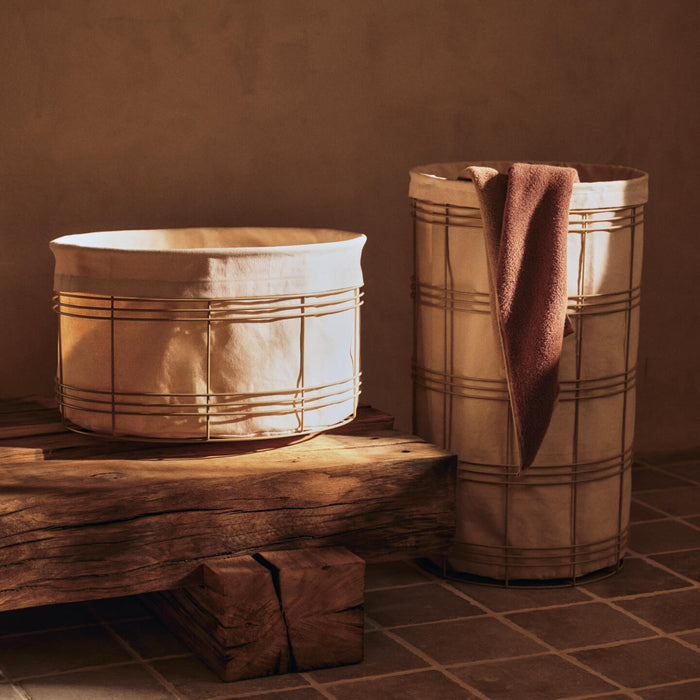 Ferm Living Fio Wasmand - Low - Cashmere / Natural