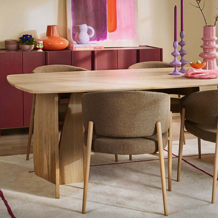 by fonQ Oakline Curve Eettafel B 180 cm - Natural