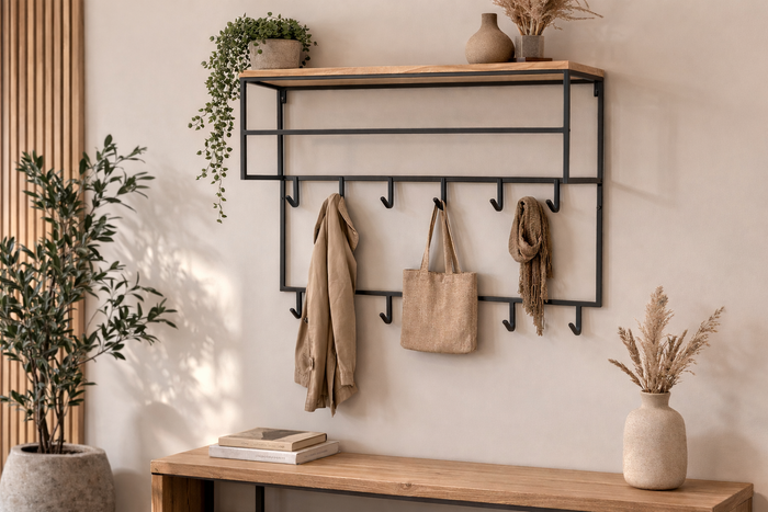 LOFT42 Jip Kapstok - 12 haken - Metaal - Zwart - 100x80x33