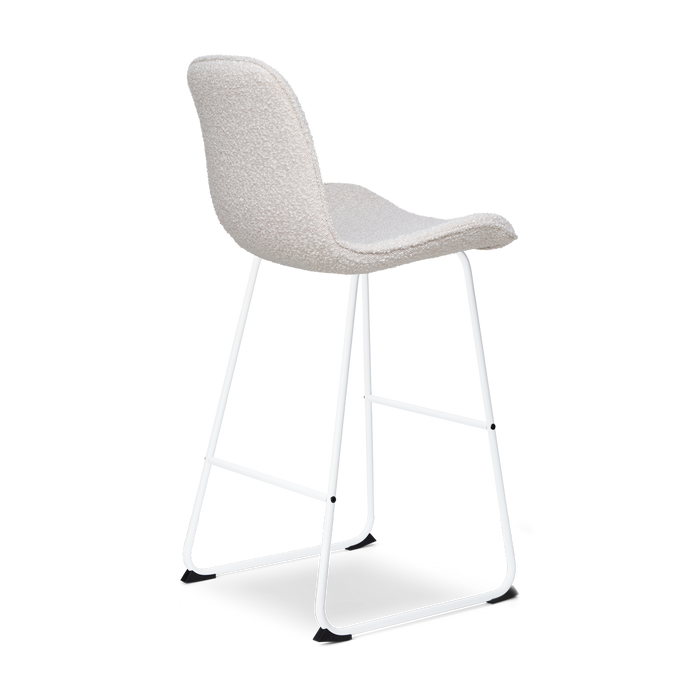 Nolon Nino-Fé Barkruk Bouclé Beige - Wit Onderstel - 75 cm