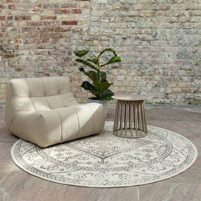 Rond buitenkleed Nova zwart|wit - Interieur05 - 240 x 240 cm