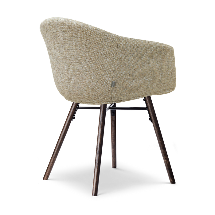 Nolon Nena-Otis Eetkamerstoel Taupe Melange - Walnoot Houten Onderstel