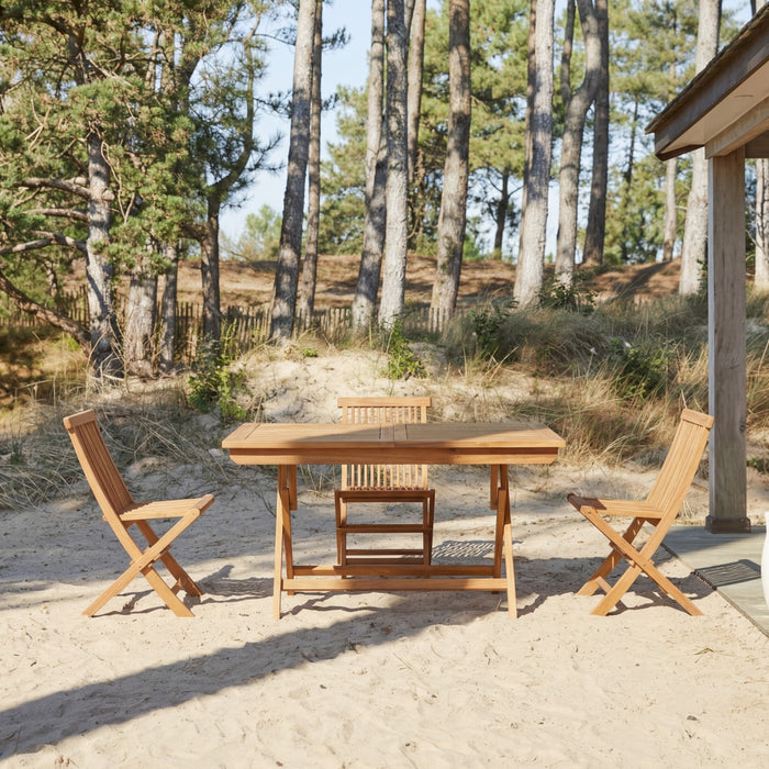 Tikamoon - Tuinklaptafel van massief acaciahout uitschuifbaar 4|6 p.