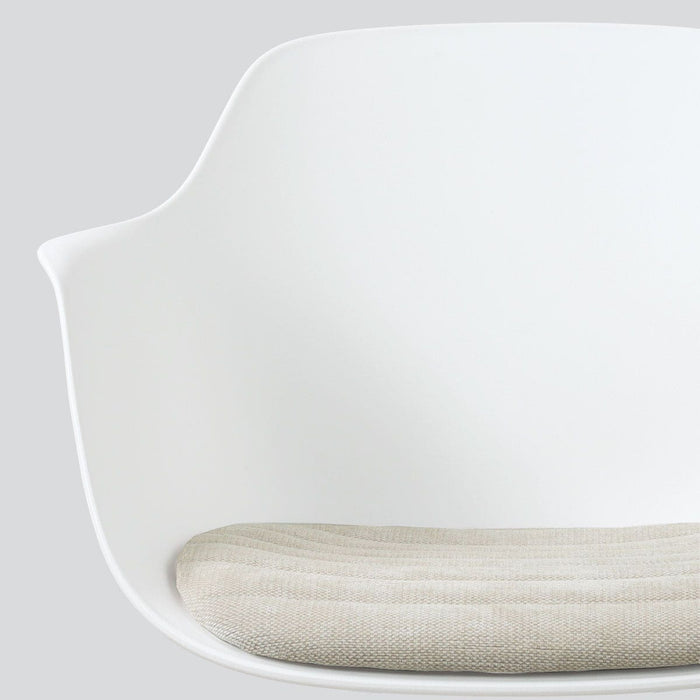 Nolon Nino-Liz Barkruk Wit met Naturelbeige Zitkussen Wit Onderstel 65