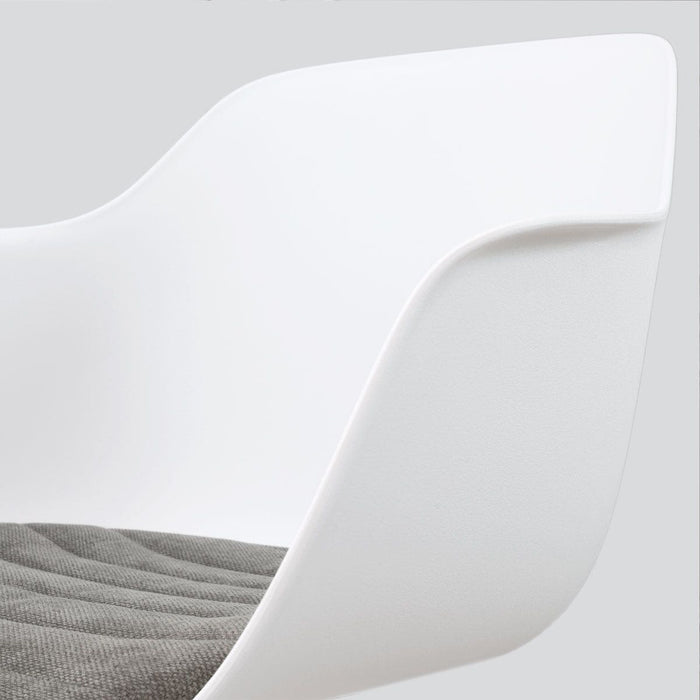 Nolon Nena-Liz Eetkamerstoel Wit met Zeegrijs Zitkussen - Walnoot