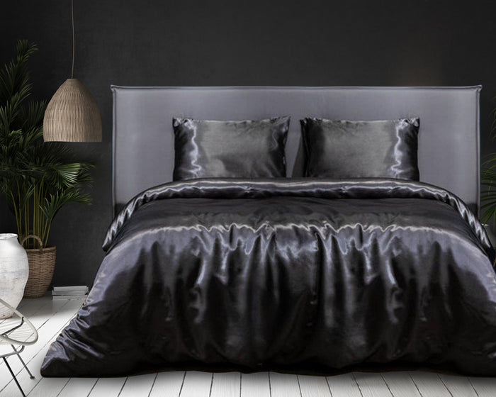 Elegance Silk Dekbedovertrek Glans Satijn black