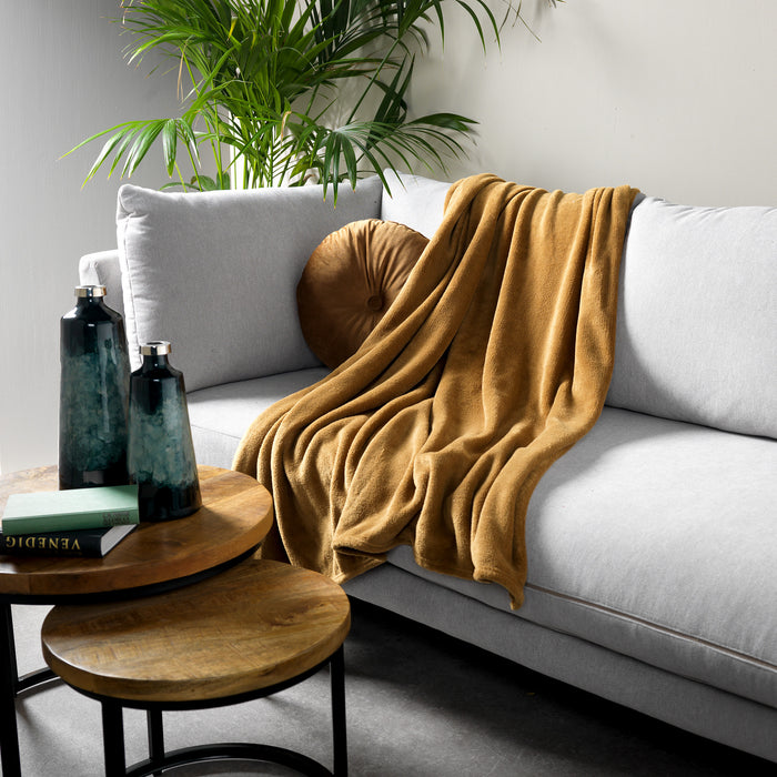 Dutch Decor plaid HARVEY - 150x200 cm Tobacco Brown