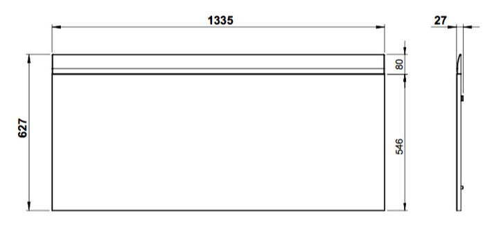 Germania Spiegel Adana Groot - L134 X B3 X H63 Cm - Wit