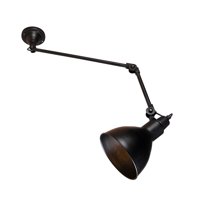 QAZQA Industriële wandlamp zwart verstelbaar - Wye