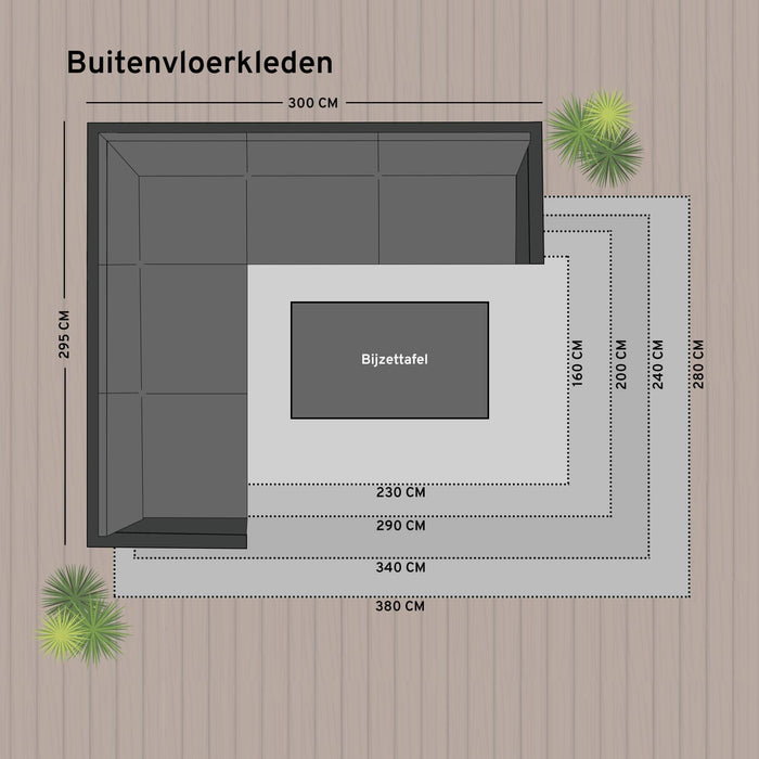 Buitenkleed Leaf - Groen - dubbelzijdig - EVA Interior - 200 x 290 cm
