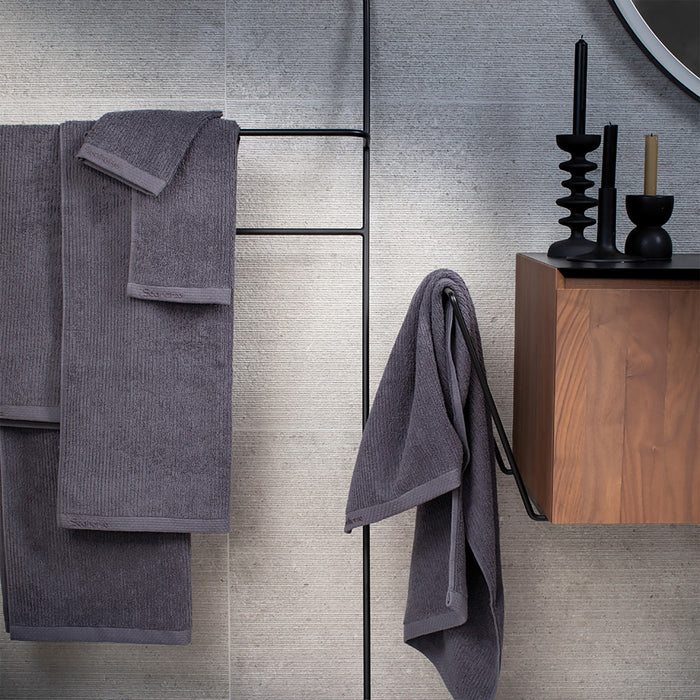 Seahorse Ridge Washand 16x21cm - granite - Set van 3