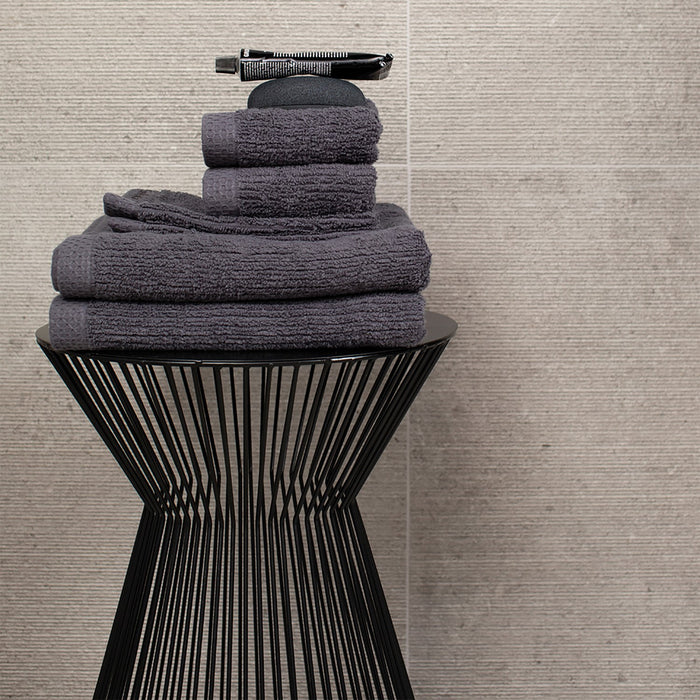 Seahorse Ridge Washand 16x21cm - granite - Set van 3