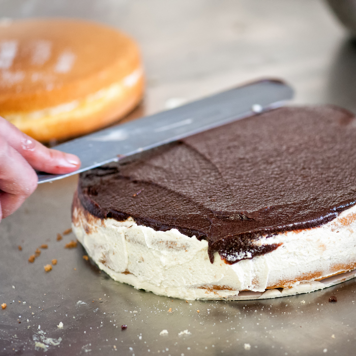 Orange85 Paletmes Glaceermes 2 Stuks 20,5 cm en 23 cm met Houten Ha...