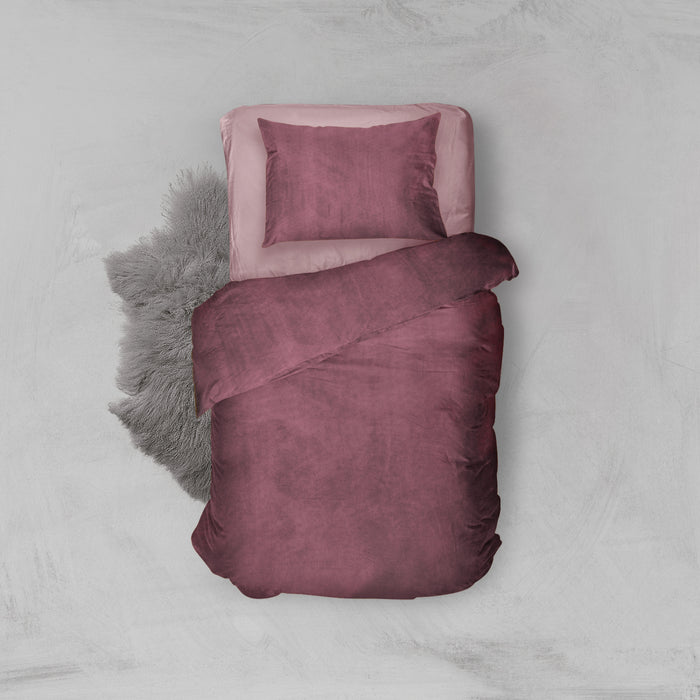 Elegance Dekbedovertrek Velvet Uni - spicy red