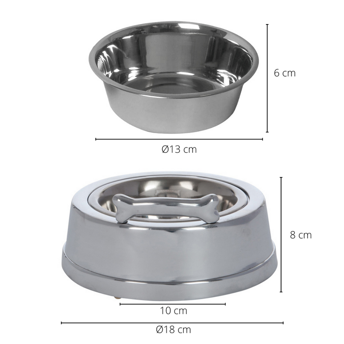 Dulaire Voerbak | Drinkbak Hond Rvs Rond 0.5 L - Ø 18 cm