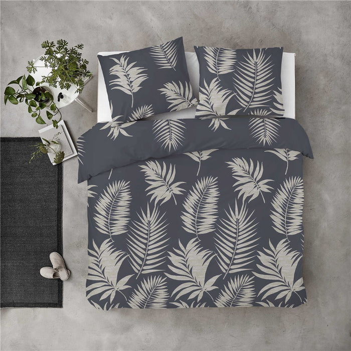 Byrklund - Dekbedovertrek Pretty Palm - 240x220 - Grijs | Blauw