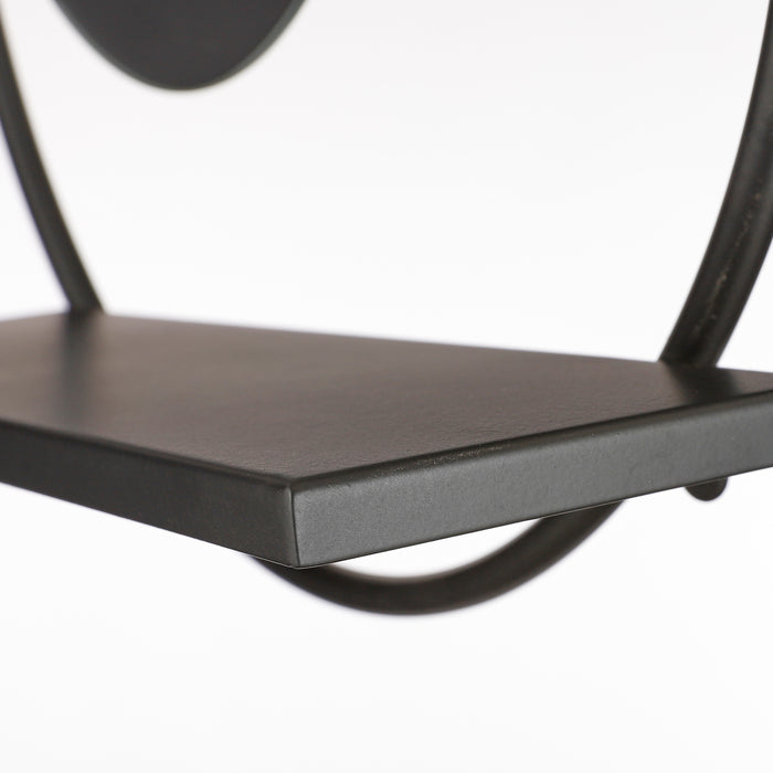 Mica Decorations Phoenix Wandspiegel - B11 x Ø39 cm - Metaal - Zwart