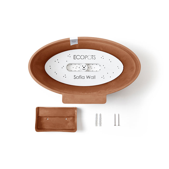 Ecopots Sofia Muur Bloempot B 43 x D 25 cm - Terra