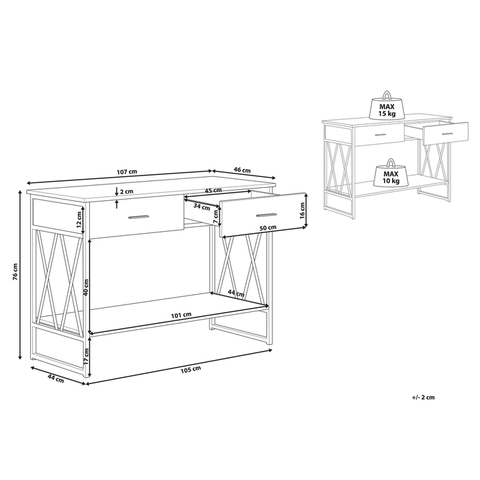 Beliani Ayden Sidetable Donker houtkleur MDF