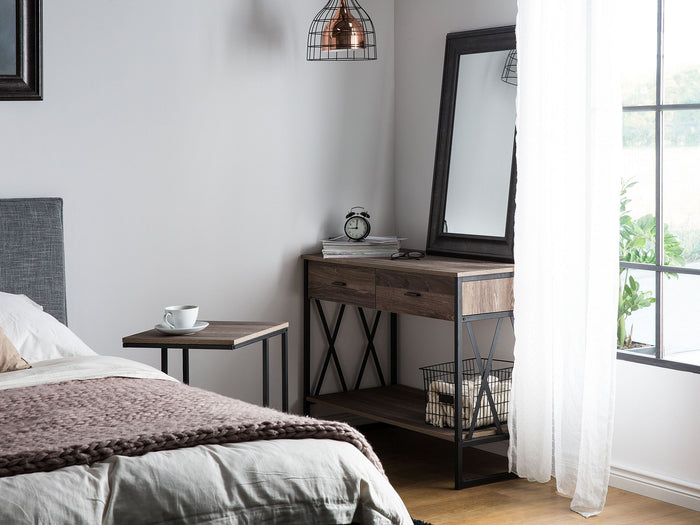 Beliani Ayden Sidetable Donker houtkleur MDF