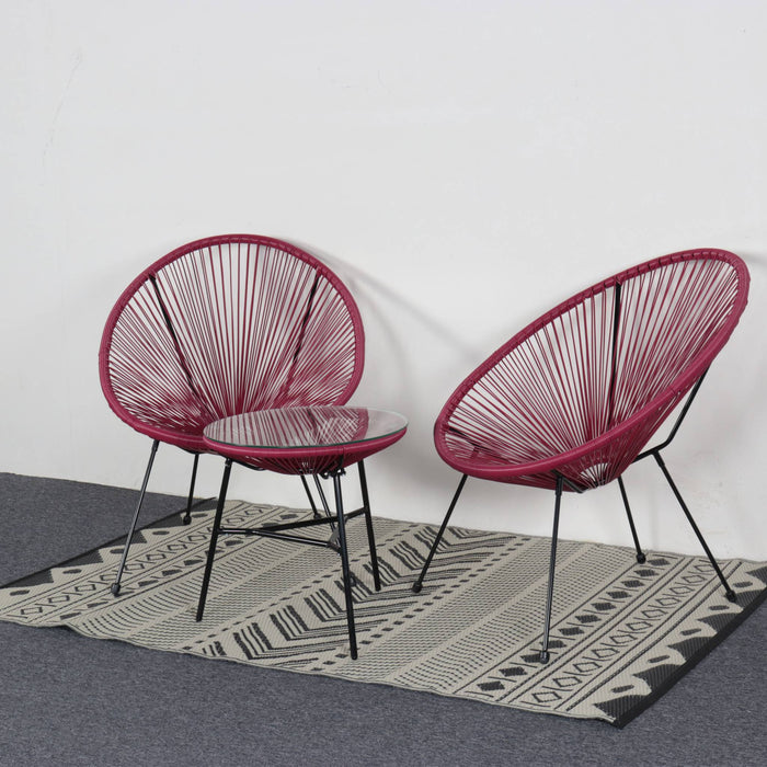 sweeek - Rechthoekig buitentapijt, etnisch patroon, zwart|beige