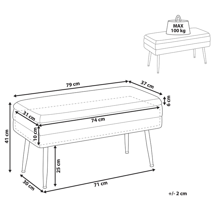 Beliani - DURHAM - Hocker - Roze - Fluweel