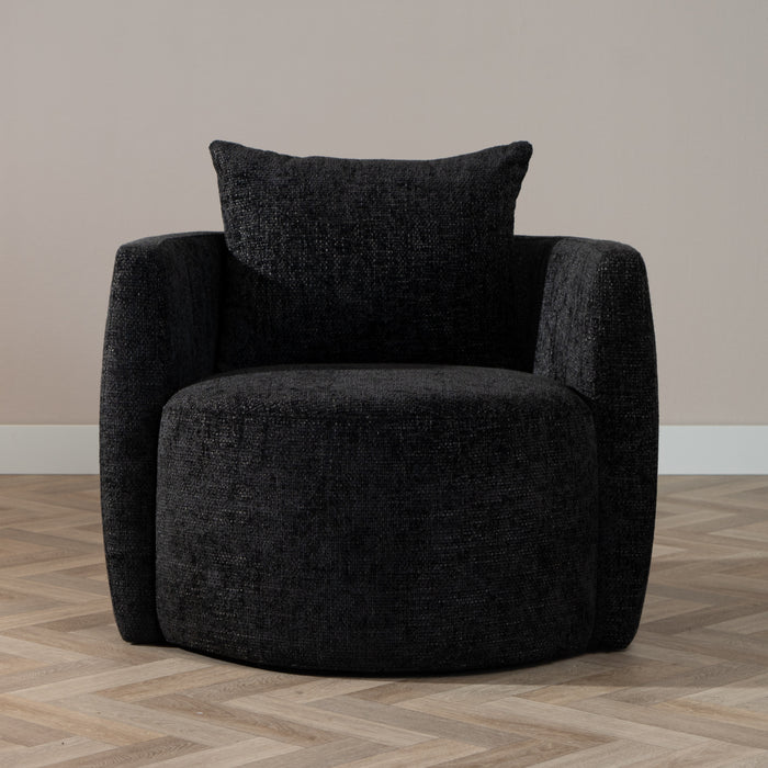Bronx71 Fauteuil Ruby chenille stof zwart