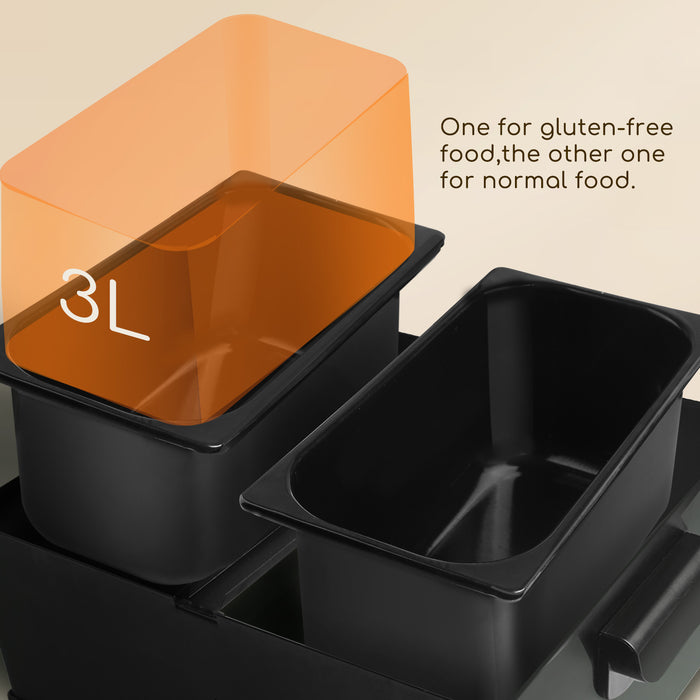 Aigostar Feast 30VDW-Dubbele frituurpan-2x3 liter-Zwart