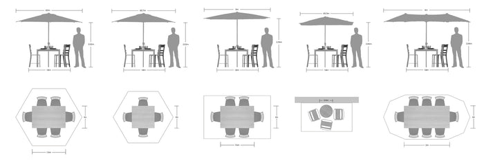 SORARA Porto Parasol 300 x 200 cm Beige
