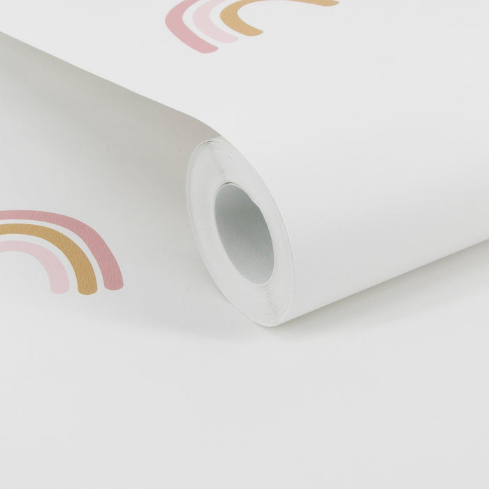 Little Dutch - Vliesbehang - Little Rainbows Wit - Wit - 10mx53 cm